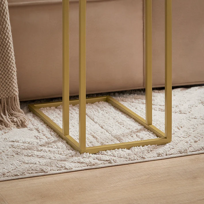 SoBuy | Beistelltisch | Pflegetisch mit goldenem Metallgestell | Couchtisch Sofa | FBT87-G