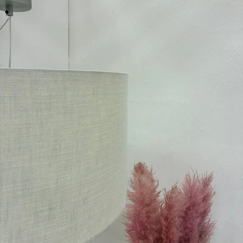 Deckenlampe Hängeleuchte Stoffschirm 48cm Beige Sand Textil Lampe Gebraucht