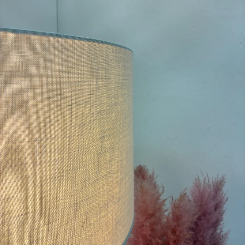 Deckenlampe Hängeleuchte Stoffschirm 48cm Beige Sand Textil Lampe Gebraucht