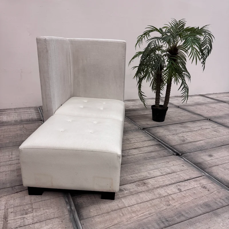 Ecksofa Modul Weiß Creme Kunstleder Stoff Lounge-Sitzmöbel Sofa Gebraucht