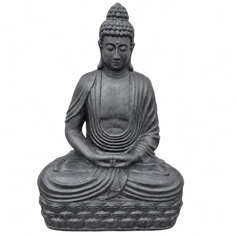Dekorative Figur BUDDHA PRAYER 160cm anthrazit Garten Indoor