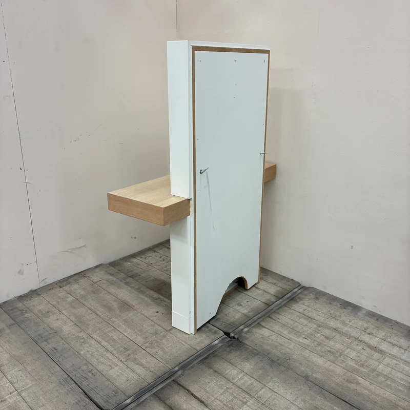 Hotel Schreibtisch TV Konsole Medienelement Wandmodul Weiß Holz Gebraucht