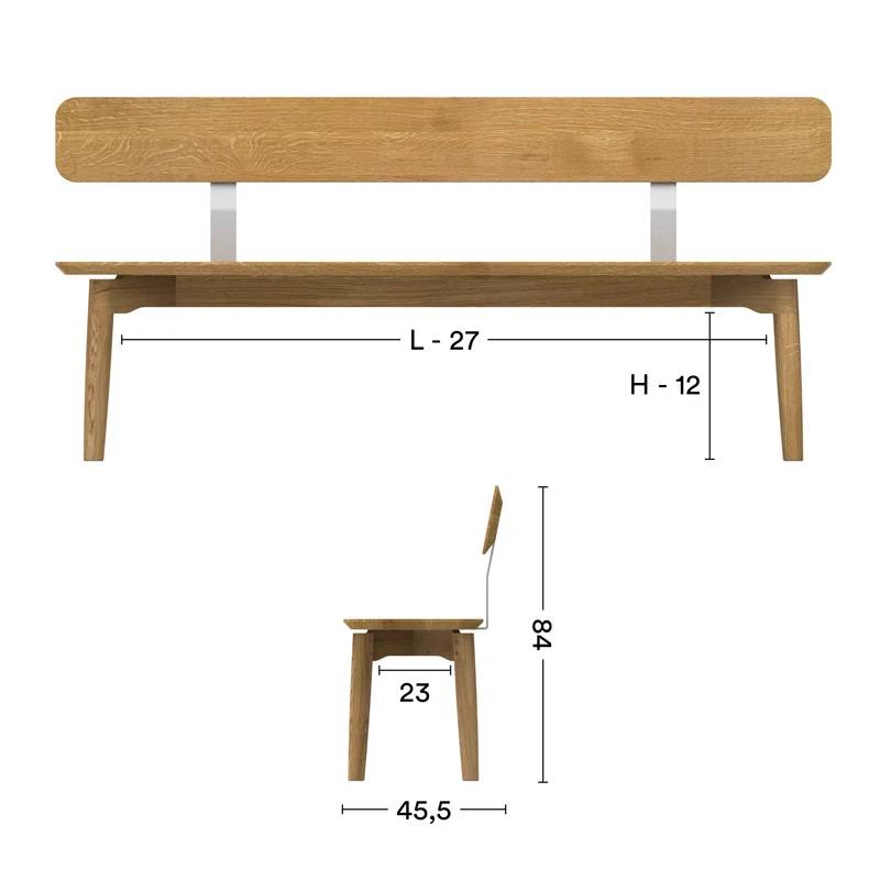 Sitzbank Form S Lehne