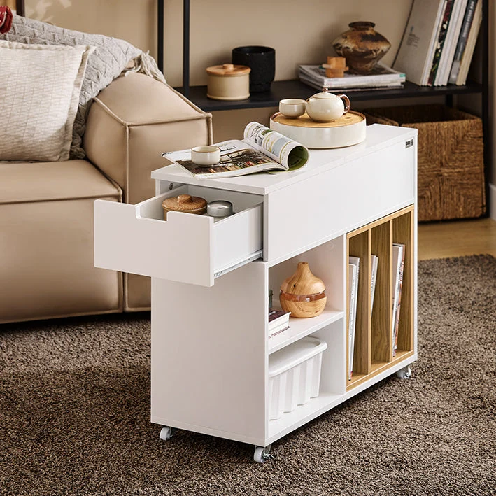SoBuy | Aktenschrank | Aktenschrankwagen | Druckertisch | Rollcontainer | Weiß | FBT134-W