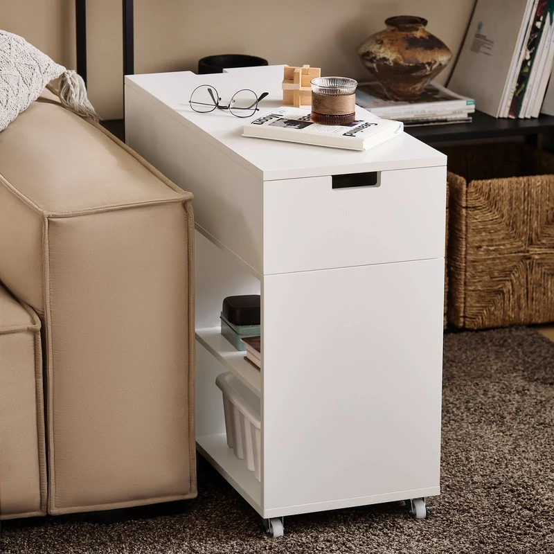 SoBuy | Aktenschrank | Aktenschrankwagen | Druckertisch | Rollcontainer | Weiß | FBT134-W