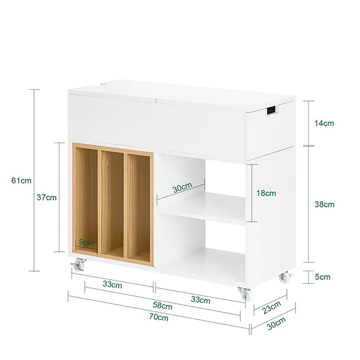 SoBuy | Aktenschrank | Aktenschrankwagen | Druckertisch | Rollcontainer | Weiß | FBT134-W