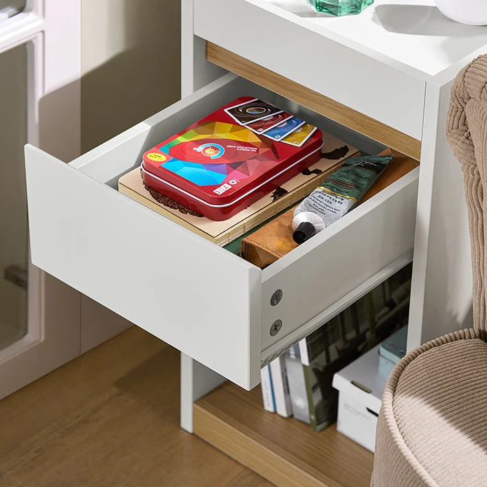 SoBuy | Nachttisch | Boxspringbett | Sofatisch | Beistelltisch | Nachtkommode | Weiß | FBT137-W
