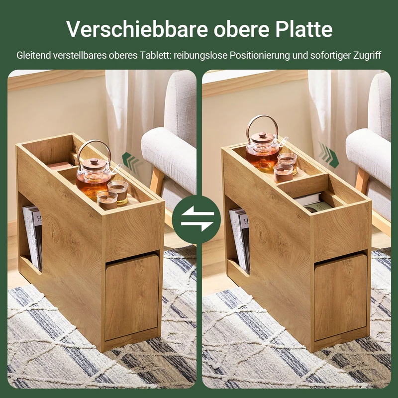 SoBuy | Nachttisch | Beistelltisch | Sofatisch | Schrank für Büro Natur | FBT158-N