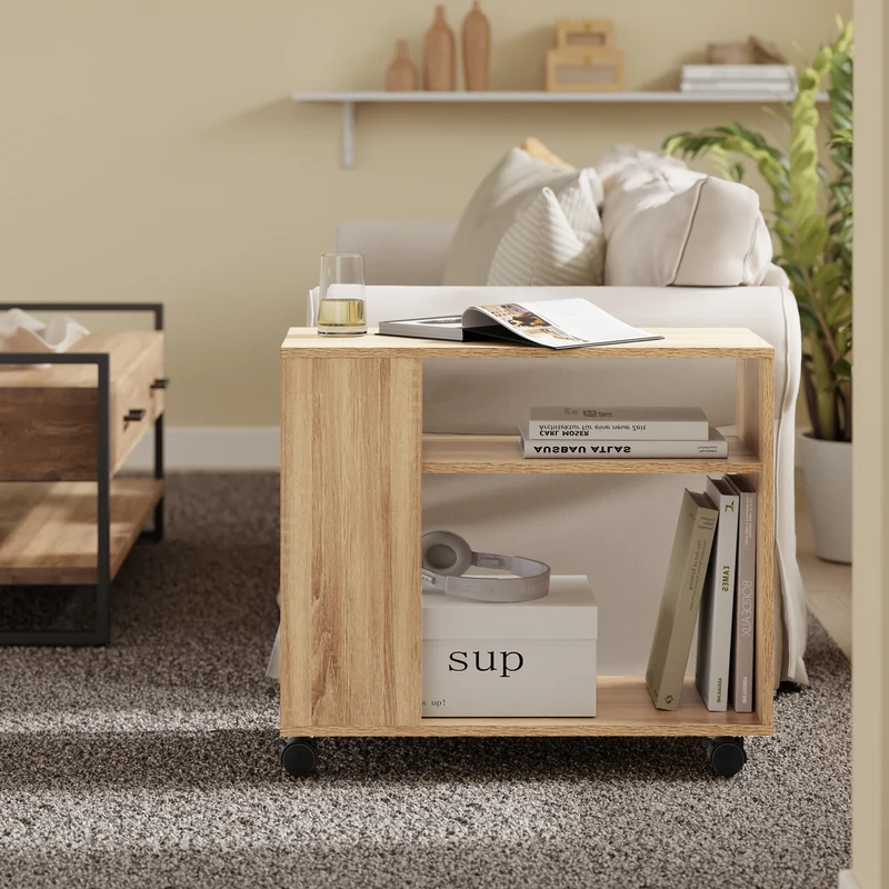 SoBuy Kaappi Pyörillä lastulevyä Beige FBT34-N