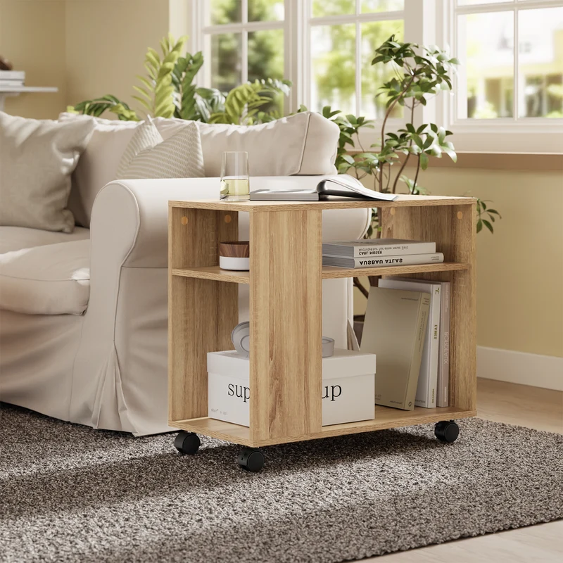 SoBuy Kaappi Pyörillä lastulevyä Beige FBT34-N