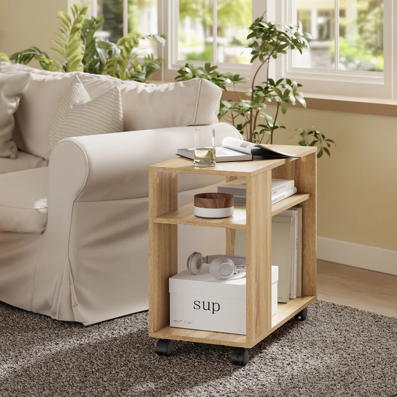 SoBuy Kaappi Pyörillä lastulevyä Beige FBT34-N
