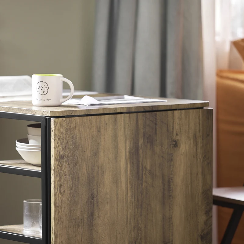 SoBuy Klaffipöytä puukuitulevyä ja Metalli Beige FWT62-N