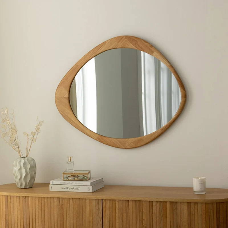 Massivholz Wandspiegel MATA 90 cm Natur Eichenholz-Design