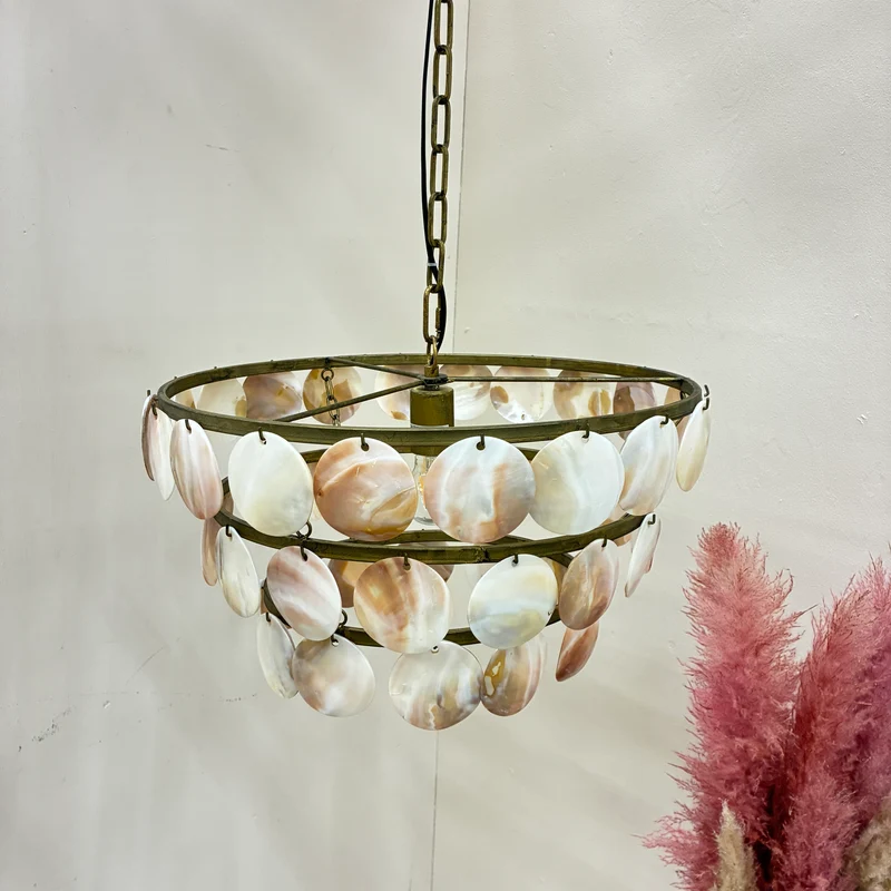 PTMD Hängelampe Jalinn Muschel Pendelleuchte Capiz Lampe Gebraucht