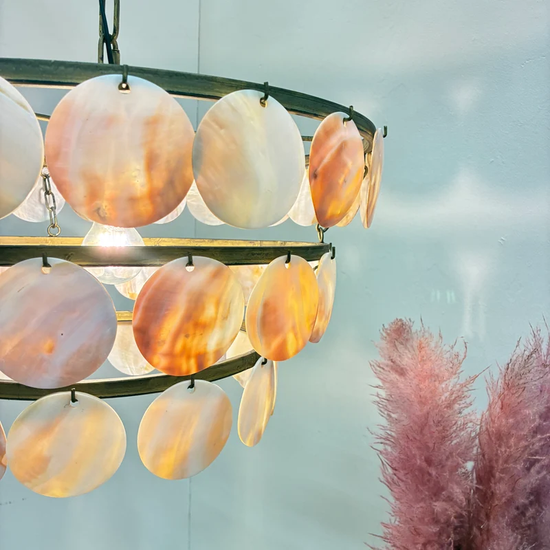PTMD Hängelampe Jalinn Muschel Pendelleuchte Capiz Lampe Gebraucht