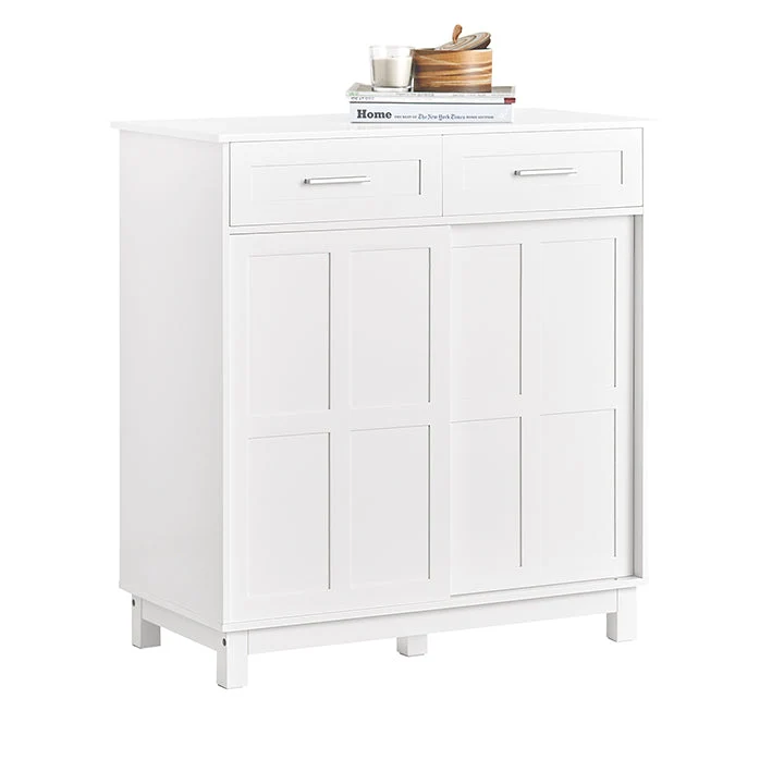 SoBuy | Schuhschrank | Sideboard mit Schiebetüren | Küchenschrank | Kommode | FSB84-W