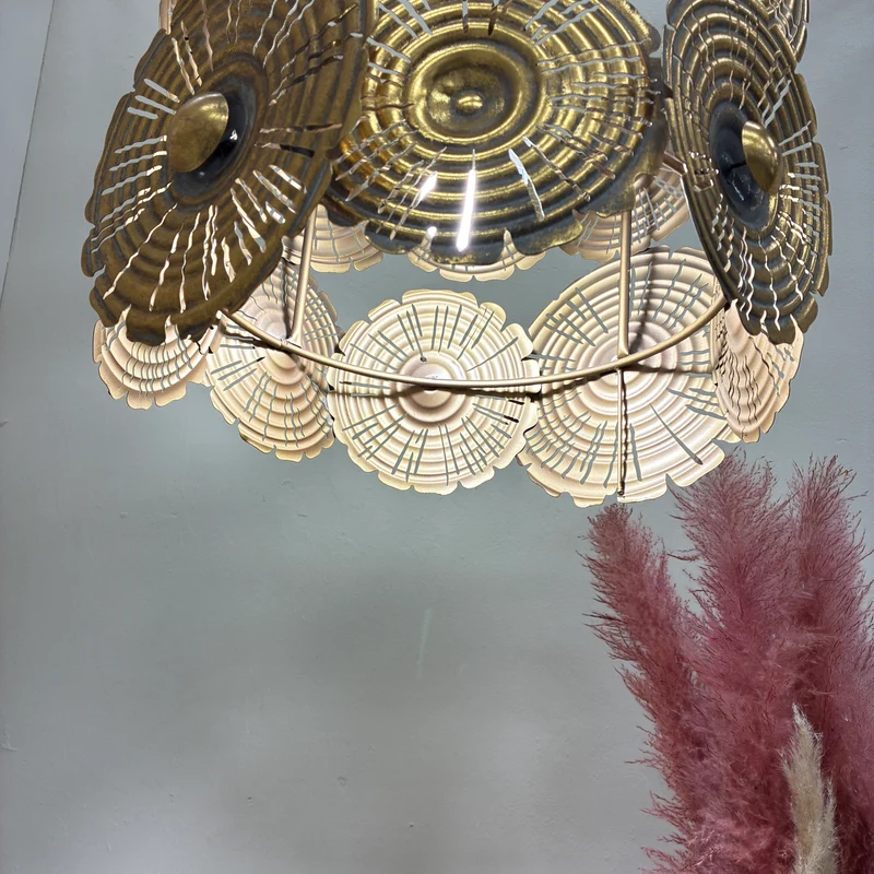 Countryfield Hängeleuchte Jolien Pendelleuchte Hängelampe 42cm Orientalisch Gold Metall Scheiben