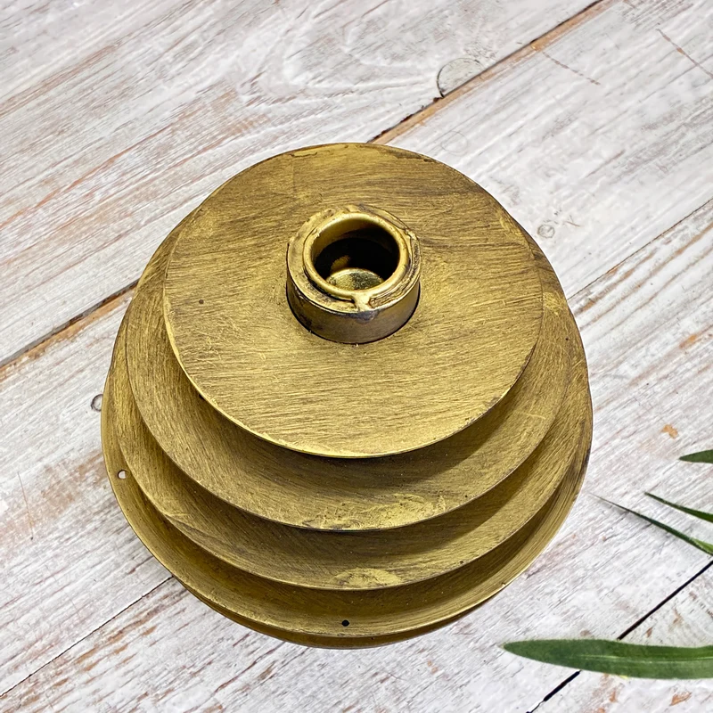 PTMD Tyna Kerzenhalter Golden Lamellendesign Bronze Messing