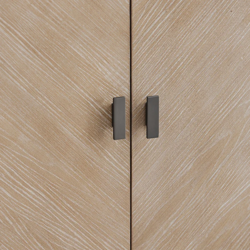 SoBuy | Sideboard Kommode Küchenschrank | 3 Schubladen & 3 Türen | vormontiert & stabil | Gummibaumholz | HFSB05-N