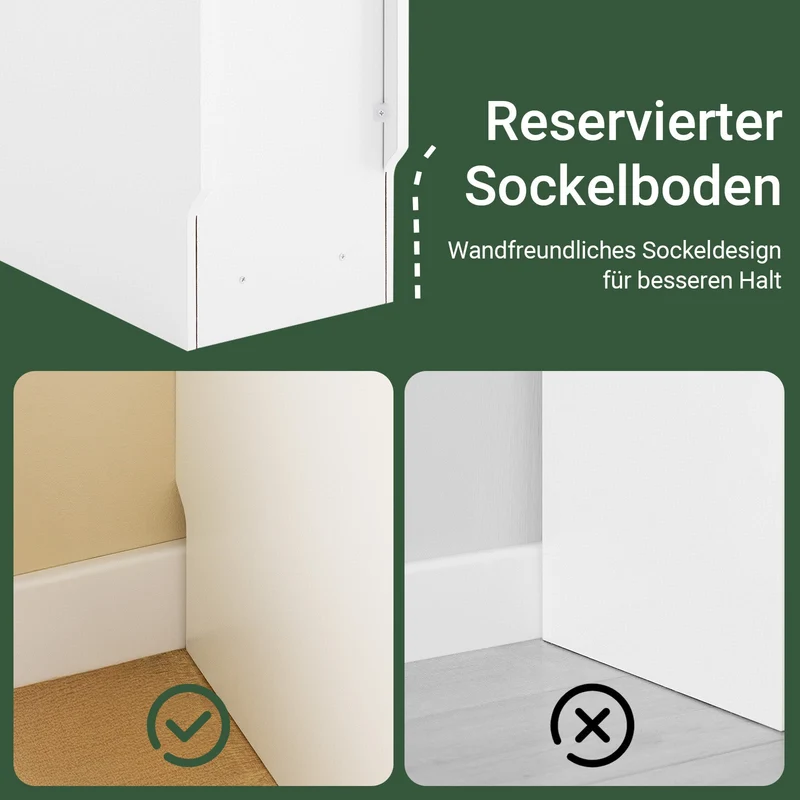 SoBuy | Schmaler Nachttisch | mit Schublade und Ablage | Weiß-Natur | FBT171-WN