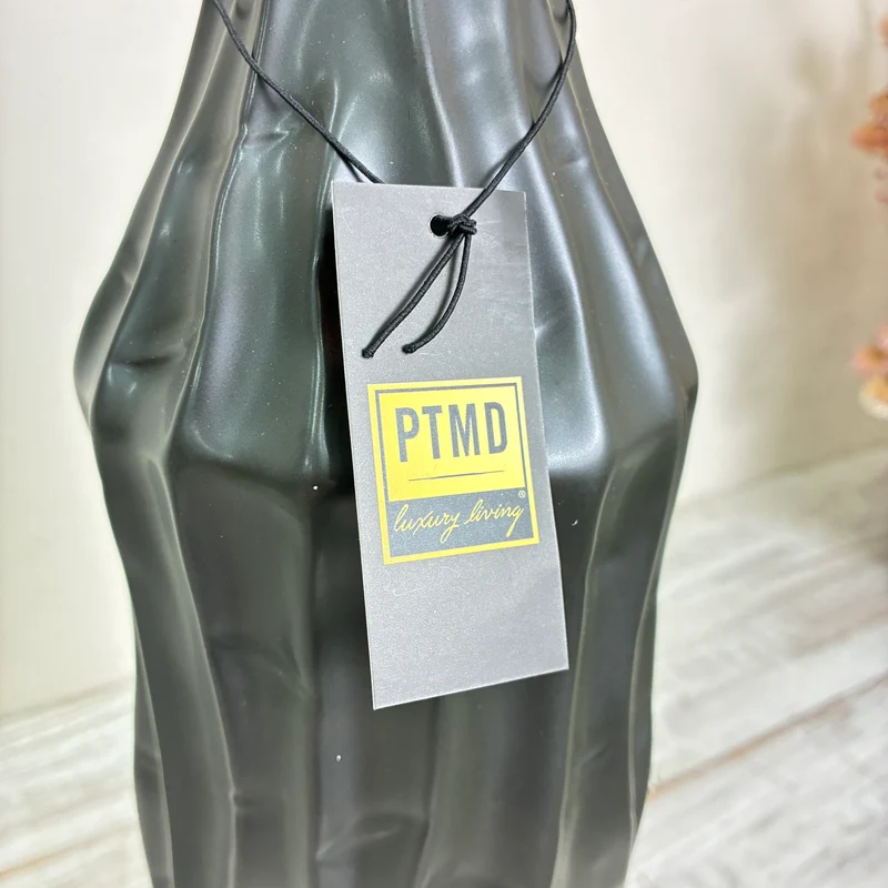 PTMD Vase Finne Flaschenvase Keramik S 47cm Anthrazit Schwarz Deko