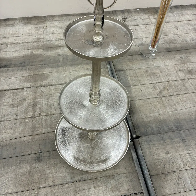 Lesli Living Shine Etagere 3-stöckig Silber Metall 90cm Servierständer