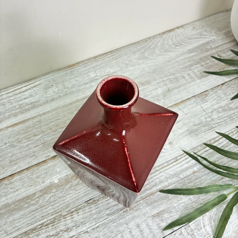 Ami Design Vase Rot L Keramik Flaschenform Bordeaux Glänzend Gebraucht