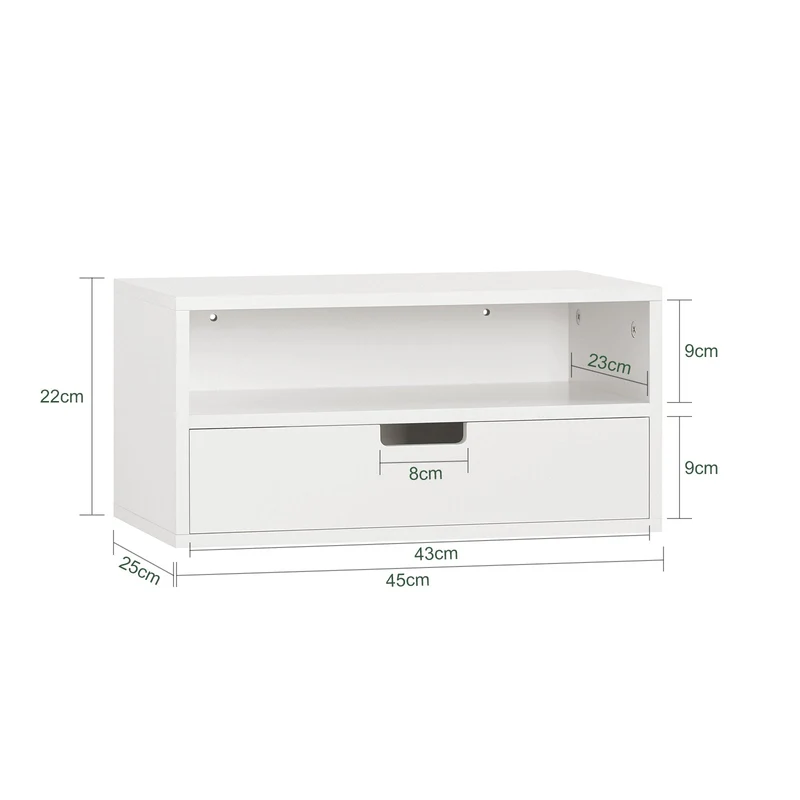 SoBuy | 2er Set Nachttisch | Nachtregal | Schweberegal | Wandschrank | NKD03-Wx2