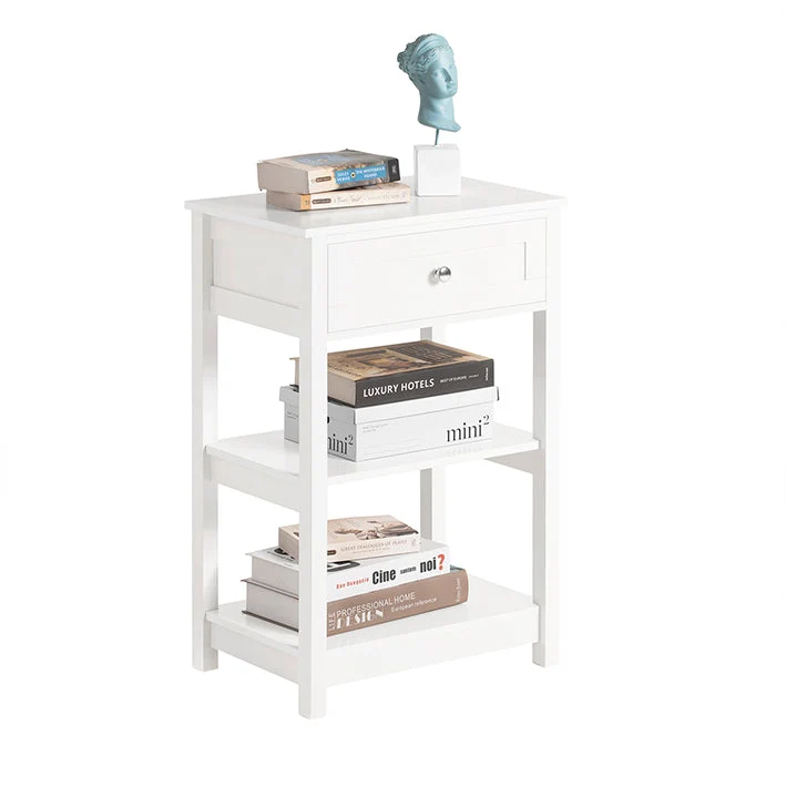 SoBuy | 2er Set Nachttisch | Fürs Schlafzimmer | Couchtisch | Beistelltisch Weiß | FBT46-Wx2