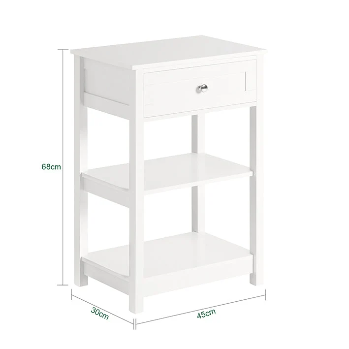SoBuy | 2er Set Nachttisch | Fürs Schlafzimmer | Couchtisch | Beistelltisch Weiß | FBT46-Wx2