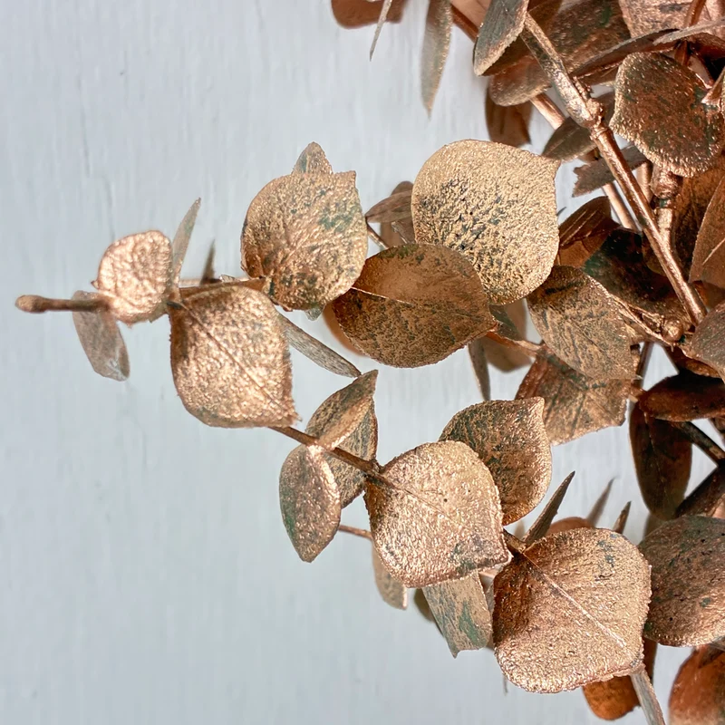 Künstlicher Zweig Silk Dry Eukalyptus kupferfarben Kunstpflanze 50cm Deko