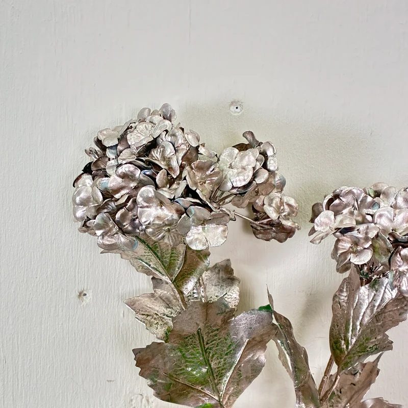 Kunstblume Vibirnum Champagner 70cm Kunstpflanze Silber Dekozweig Deko