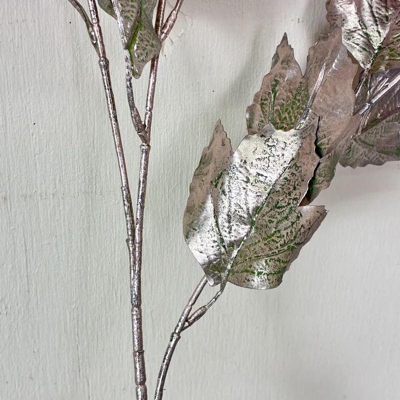 Kunstblume Vibirnum Champagner 70cm Kunstpflanze Silber Dekozweig Deko