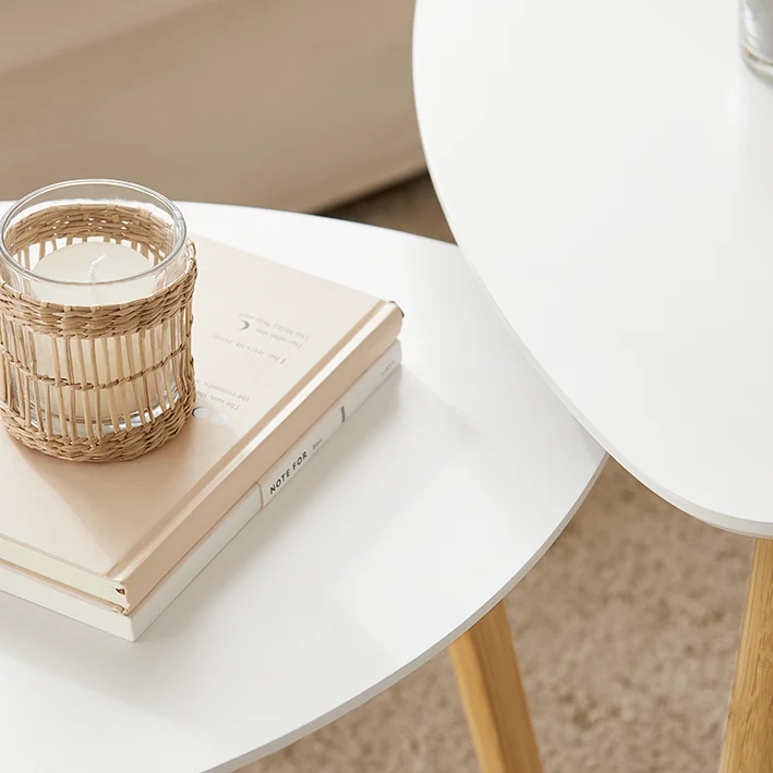 SoBuy | 2er teilig Beistelltisch | Satztisch | Couchtisch | Weiß | FBT74-W