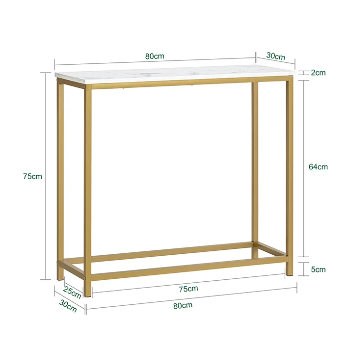 SoBuy | Konsolentisch mit goldenem Metallrahmen | Flurtisch | Sideboard | FSB29-G