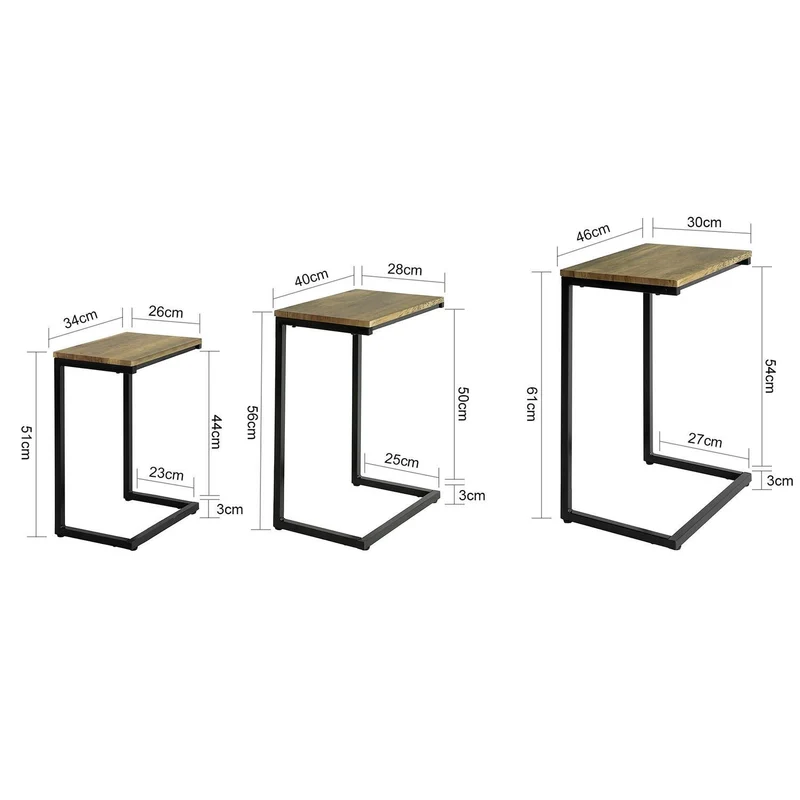 SoBuy Zestaw stolików bocznych 3w1 FBT102-F