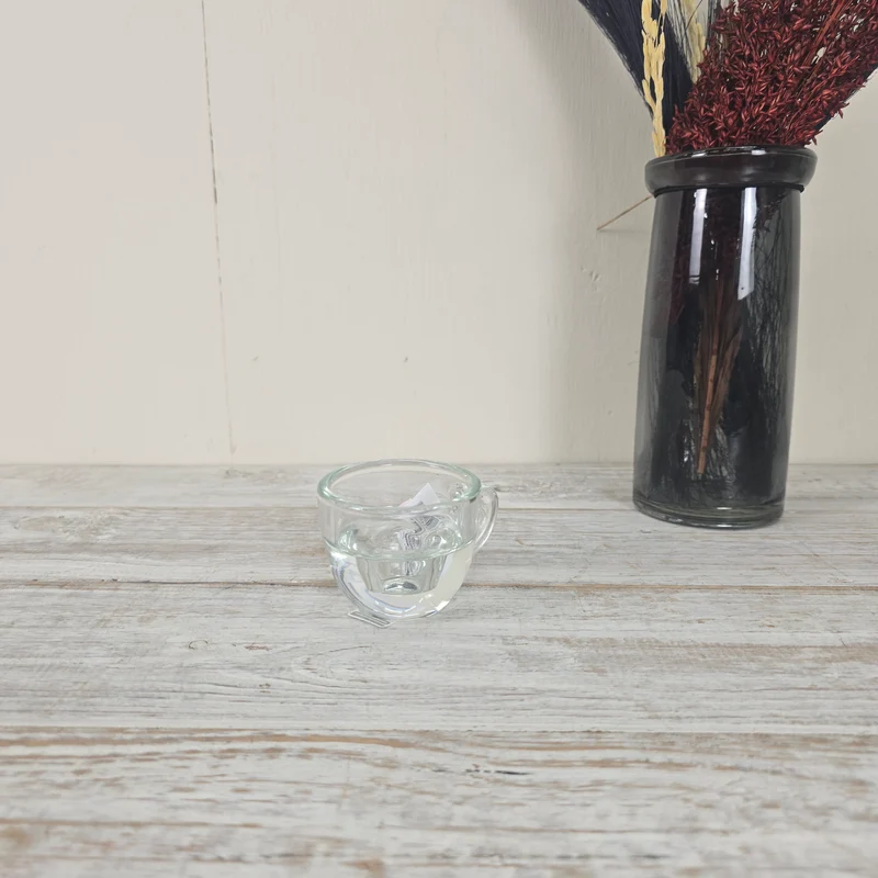 Kerzenhalter 8cm Transparent Glas Tassenform Teelichthalter