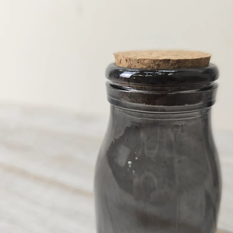 Glasflasche Mit Korken Klein Rauchglas Glas Gefäß Deko