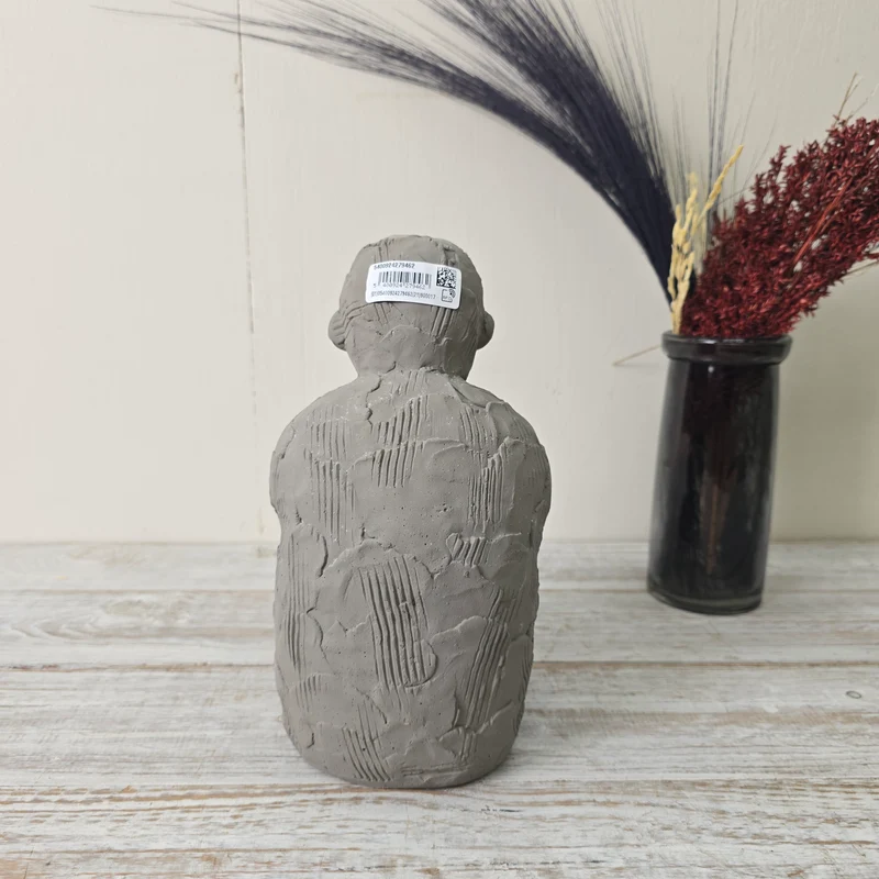 J-Line Figur Skulptur 25cm Figur Mensch Grau Zement Handgemacht Deko