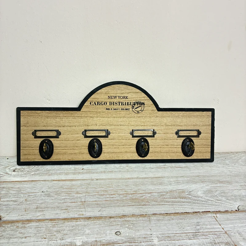 Out of the Blue Garderobe 43cm Holz Hakenleiste Vintage Wandboard