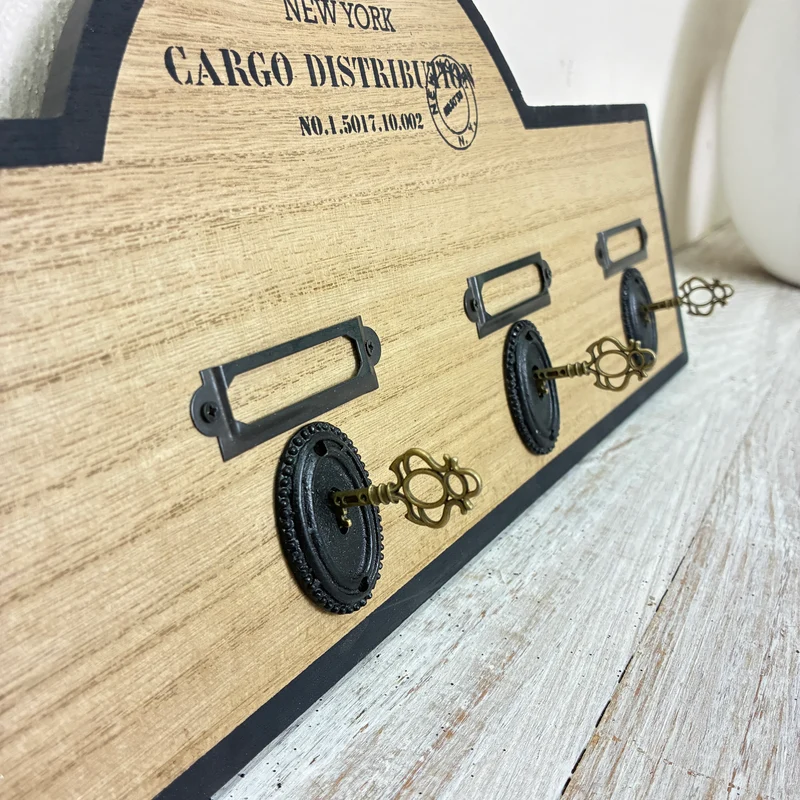 Out of the Blue Garderobe 43cm Holz Hakenleiste Vintage Wandboard