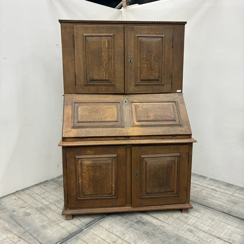 Schrägklappensekretär Antik 18. Jh. Eiche Sekretär Schreibschrank Holz Gebraucht