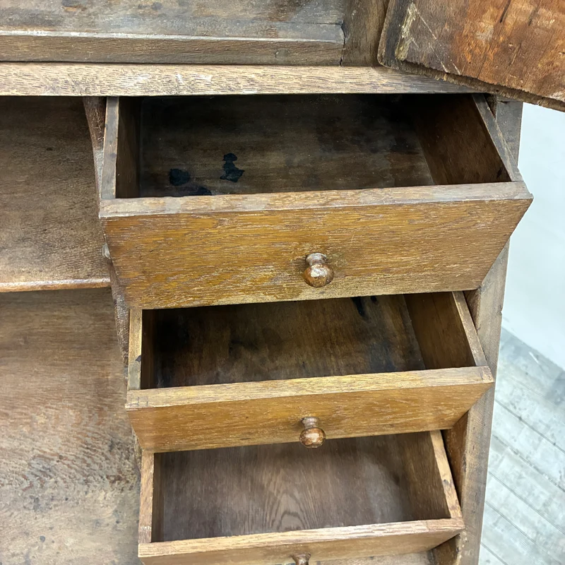 Schrägklappensekretär Antik 18. Jh. Eiche Sekretär Schreibschrank Holz Gebraucht