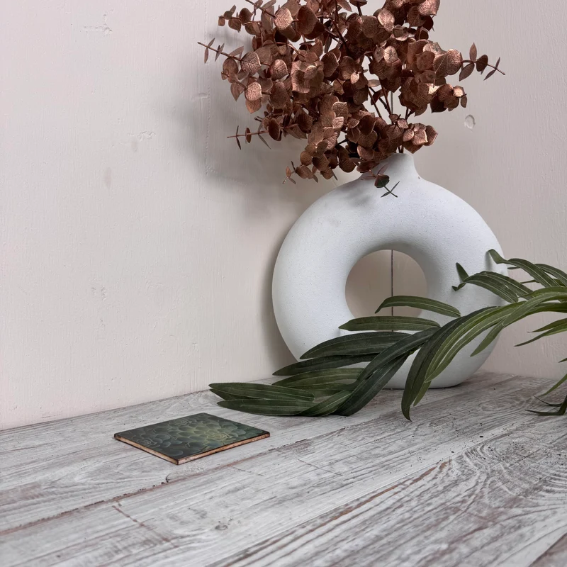 Untersetzer Sukkulente Echeveria Holz Quadratisch 10x10 Deko Küchenbedarf