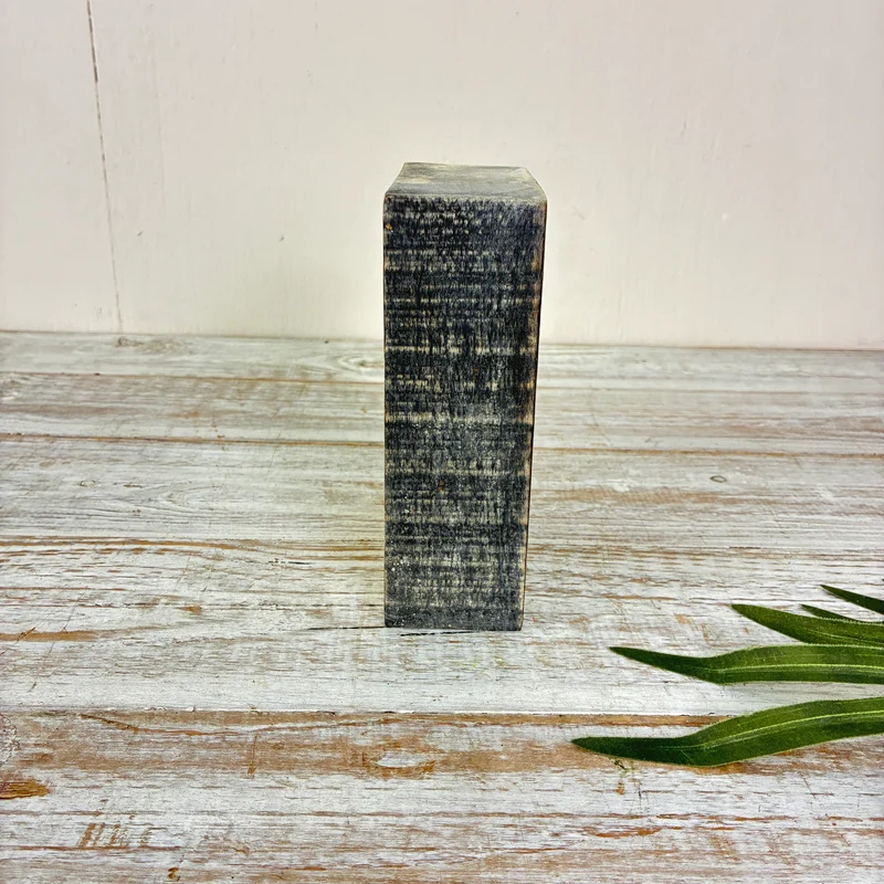 Dekorativer Block 15cm Holz Hund Schwarz Weiß Deko Holzblock