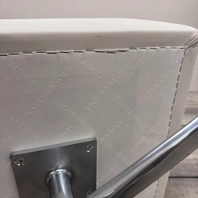 Walter Knoll Sitzhocker Weiß Leder Designer Fußhocker Hocker Gebraucht
