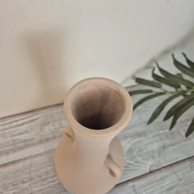 Boltze Home Cimera Vase Rosa/Weiß Keramik Mit Griffen Deko