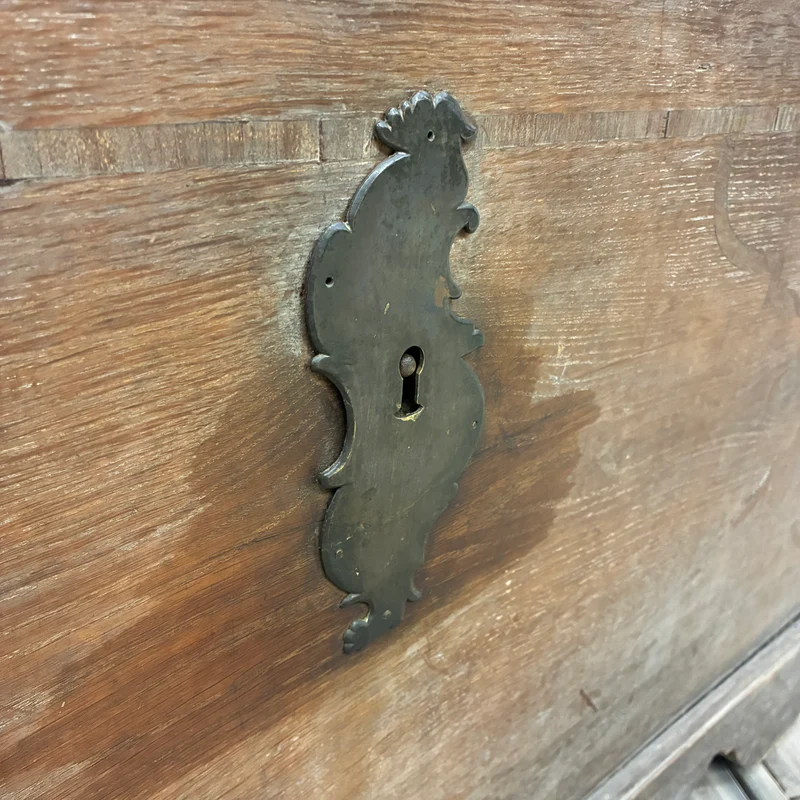 Barocke Runddeckeltruhe Antik Holztruhe 18. Jh. Rustikal Truhe Gebraucht