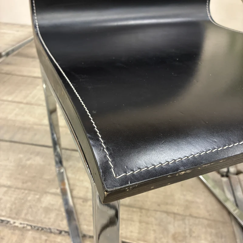 Esszimmerstuhl Schwarz Holz Chrom Konferenzstuhl Stuhl Gebraucht