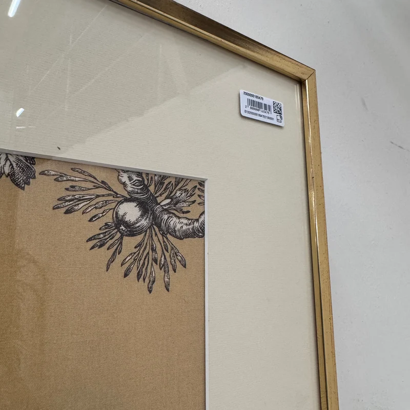 Kunstdruck Beige Gold Historisches-Motiv Wandbild Vintage Deko Gebraucht